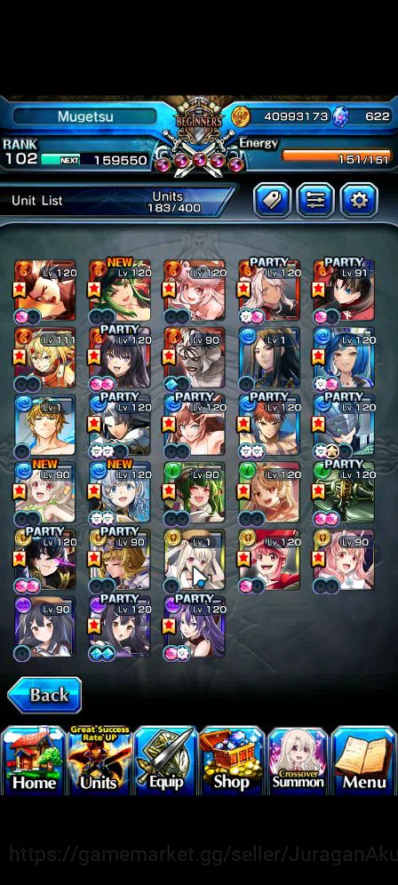 Grand Summoners Accounts Global|Rank 102|52 RGB|28 Ascend|InumutaTW,UP RoyT image 3