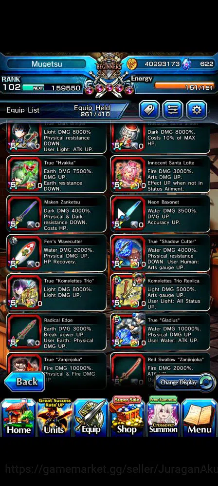 Grand Summoners Accounts Global|Rank 102|52 RGB|28 Ascend|InumutaTW,UP RoyT image 5
