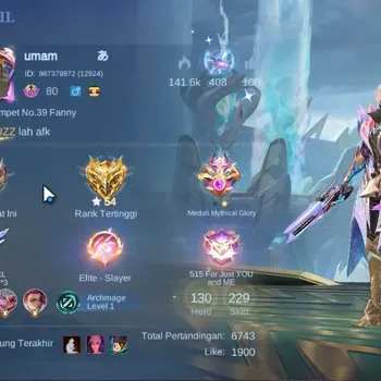 Mobile Legends: Bang Bang Accounts Collector Hero 130|Skin 229|HighGlory 54|CC Natalia,M7 Granger,6 EPIC,PACE Fanny,4