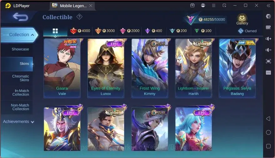 Mobile Legends: Bang Bang Accounts GLOBAL Hero 110 Skin 201 |CC Pharsa |KOF Karina|LI image 8