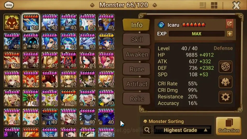 Summoners War: Sky Arena Accounts GLOBAL Lv98|2 LD[Hanwul,Ella]|23 Total NB5[Amber,V image 10