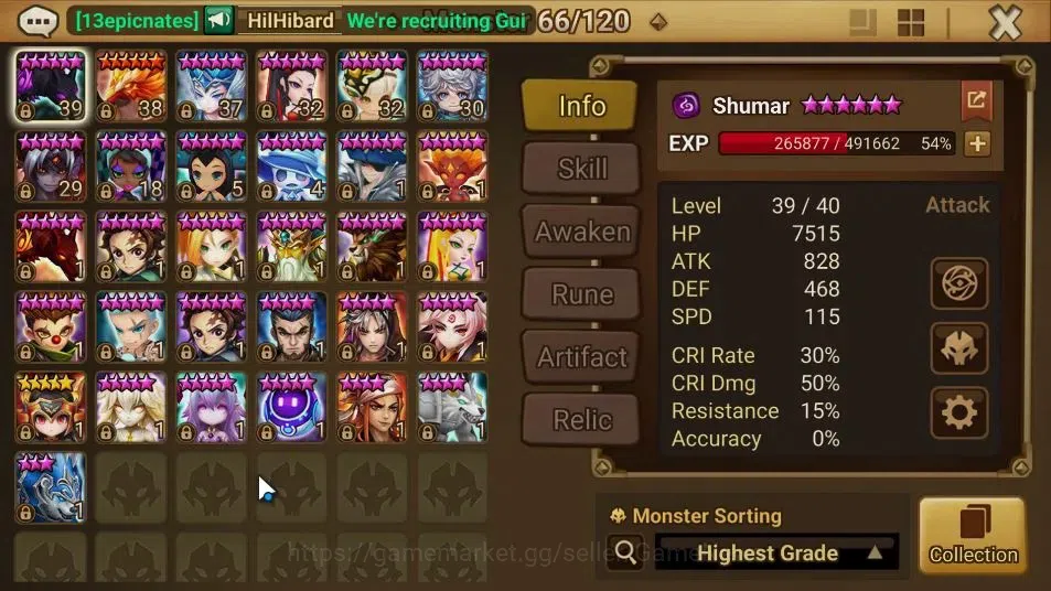 Summoners War: Sky Arena Accounts GLOBAL Lv98|2 LD[Hanwul,Ella]|23 Total NB5[Amber,V image 11