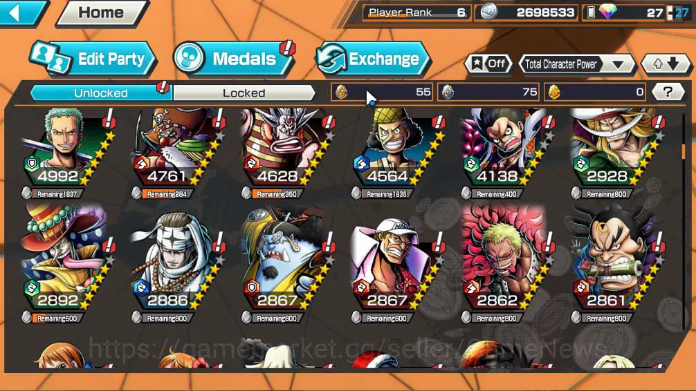 One Piece Bounty Rush Accounts Global|3  EX|Winner Island Trafalgar law,Gp Gol D. image 7