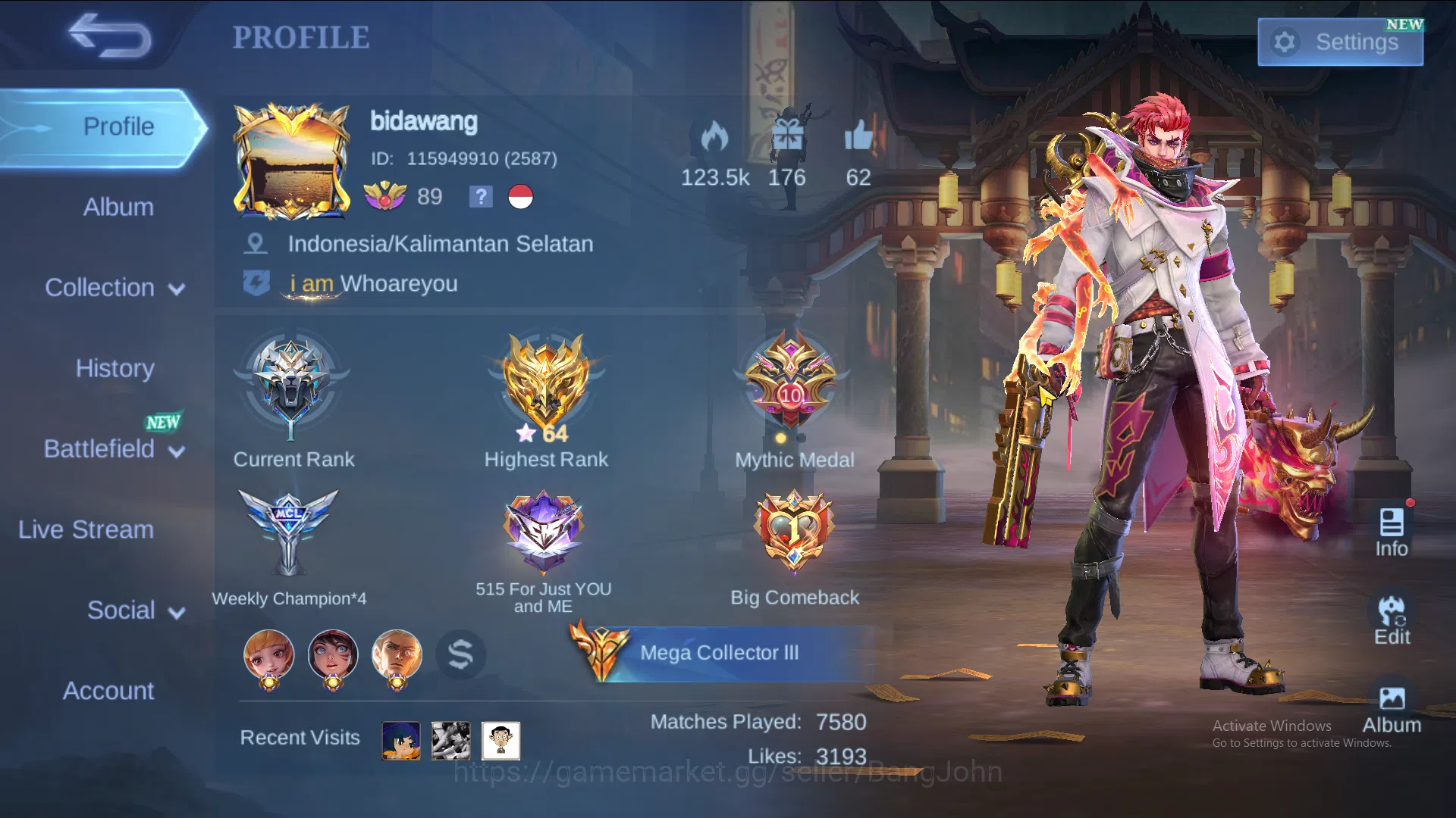 Hero 131 | skin 545 | legend gord, legend valir, exorcists kagura, exorcists granger, aot fanny, jjk xavier, ducati irithel, ducati benedetta ~ ML514B Mobile Legends: Bang Bang Others Hero 131 | skin 545 | legend gord, legend valir, e image 1