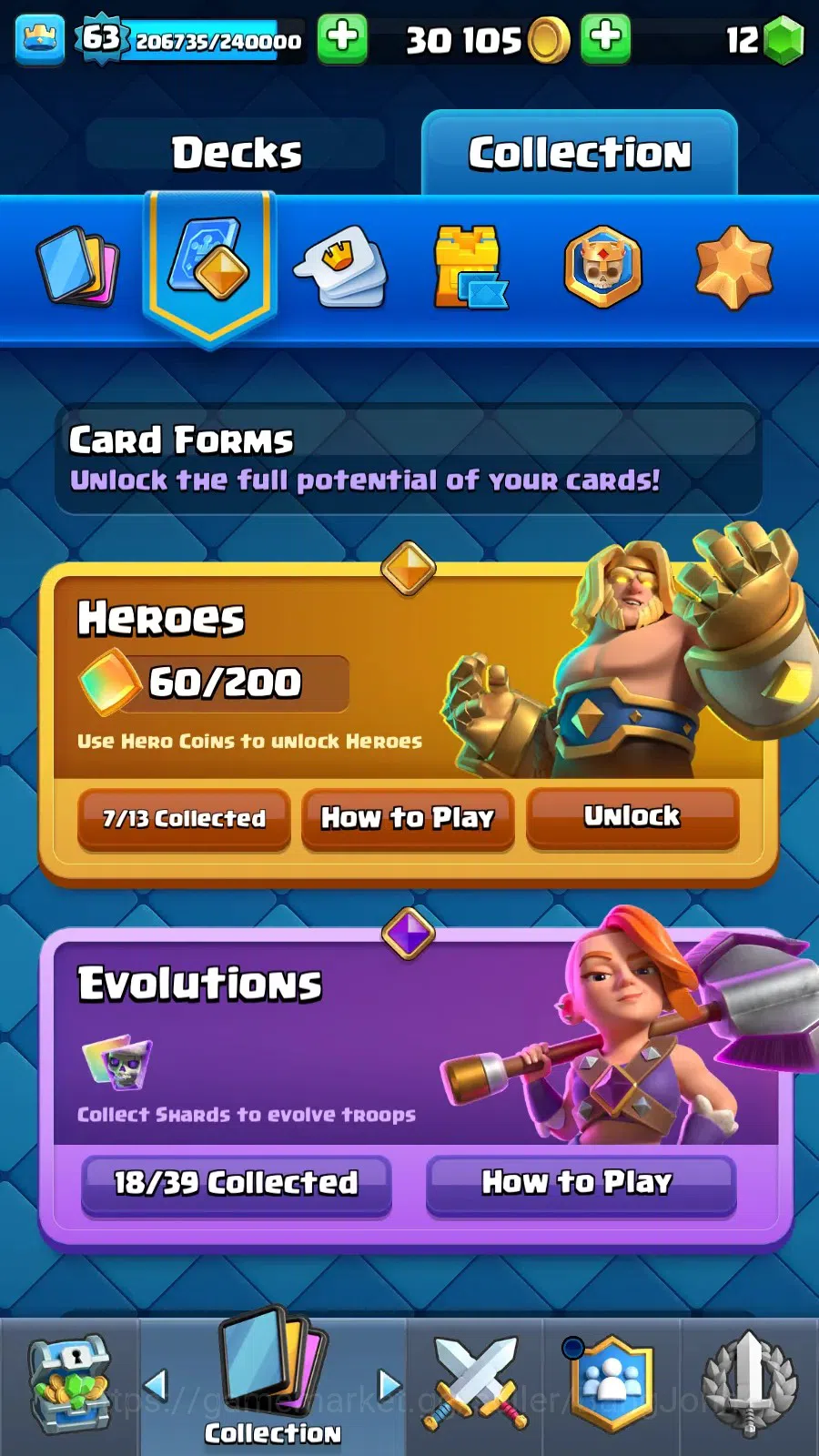 Clash Royale Accounts Lv 63|KTl 15|Trophy 11633|Card 121|4 Max|8 Champ|7 image 10