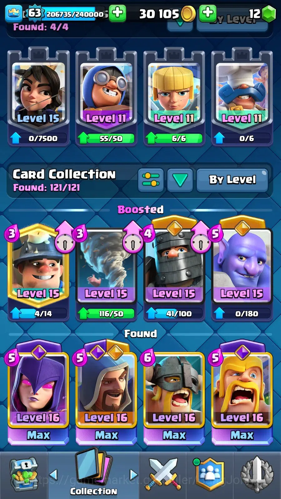 Clash Royale Accounts Lv 63|KTl 15|Trophy 11633|Card 121|4 Max|8 Champ|7 image 19