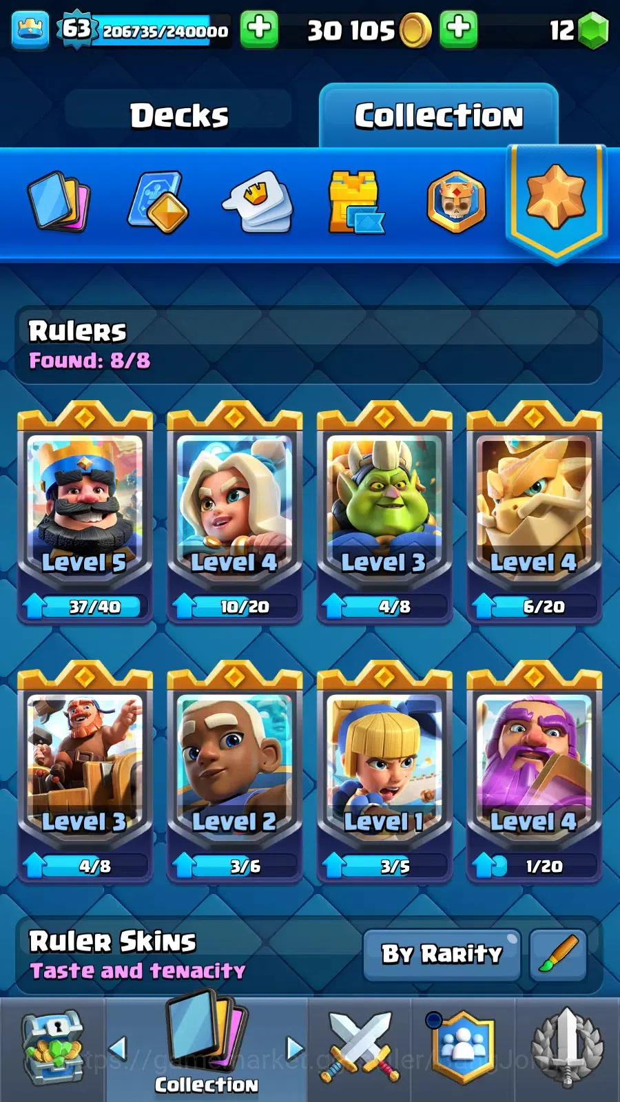 Clash Royale Accounts Lv 63|KTl 15|Trophy 11633|Card 121|4 Max|8 Champ|7 image 4