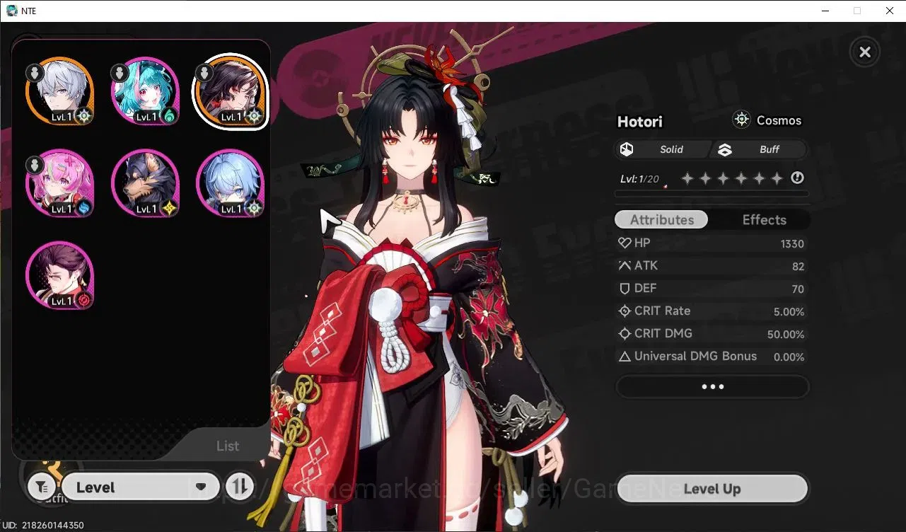 Neverness to Everness Accounts GLOBAL Europe|HL 3|1 S-Class Hotori Awk 1|Selector ON|Orchid Glider|1 S-Class Standard 2