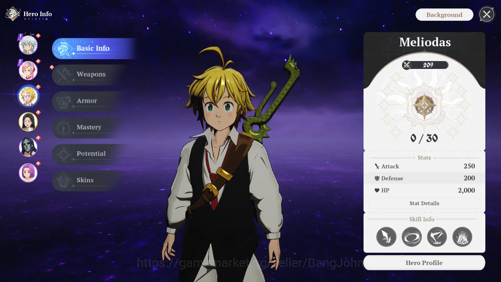 The Seven Deadly Sins: Origin Accounts EUROPE|FreshStarterLvl|2SSR|Meliodas,Guila&4SR|Act image 3