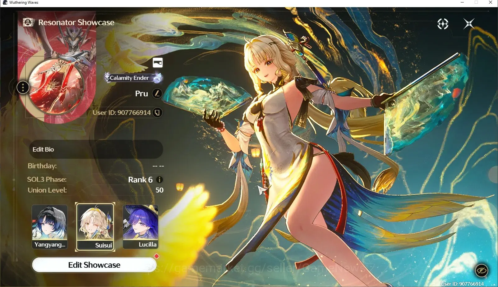 Wuthering Waves Accounts Starter SEA |UL 50|4 Limited| (Suisui,Yangyang Xuanling,Lucia)+Sign Rebecca +3 STD|Female MC 1