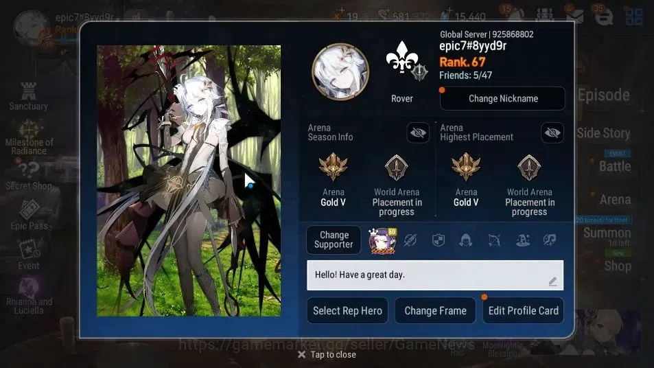 Epic Seven Accounts GLOBAL Unverif|17 ML(Rhiana&Luc,Salome,Zio,RuleLig image 2