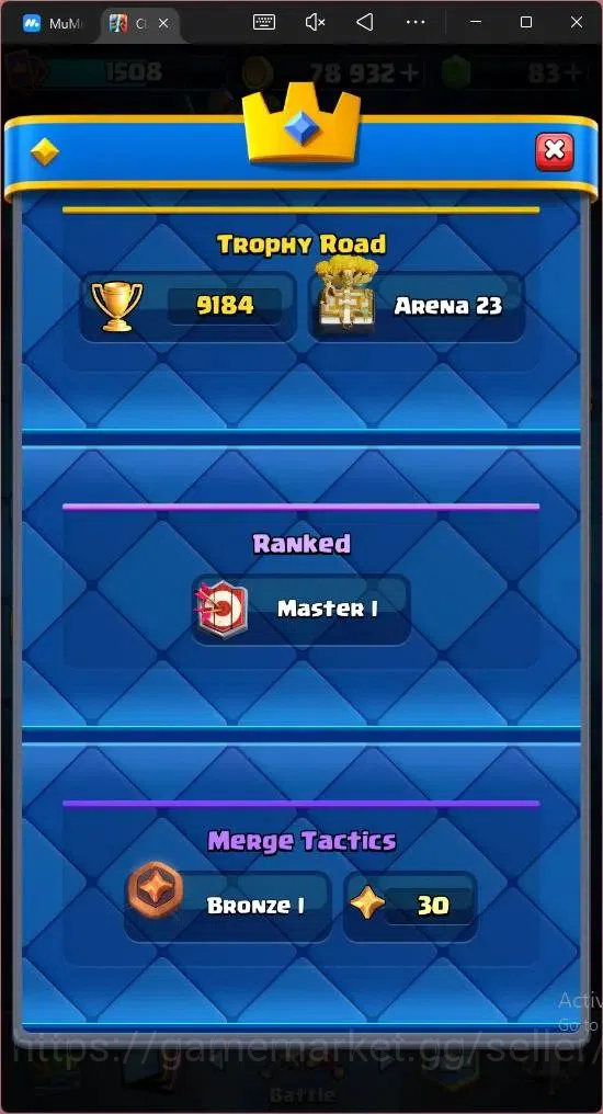Clash Royale Accounts Mobile | KTL 14 | Trophy 9184 | 121 Cards | Arena image 16
