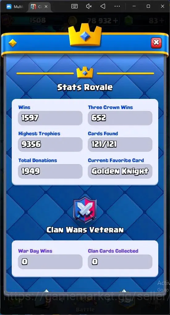 Clash Royale Accounts Mobile | KTL 14 | Trophy 9184 | 121 Cards | Arena image 17