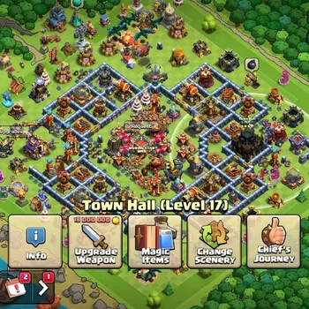 Clash of Clans Accounts High-End LV 214|TH 17-BH 10|HH 11|Limited Skin|BK 93,AQ 86,GW 70,MP 57,RC 36,DD 8|BM 31,BC 20|9 Gear