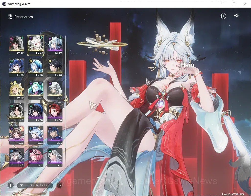 Wuthering Waves Accounts Starter SEA|UL 53|4 Limited (Hsin,Chisa,Iuno)+Sign Rebecca + 3 Standard Char|DB Lvl 30|Female 1