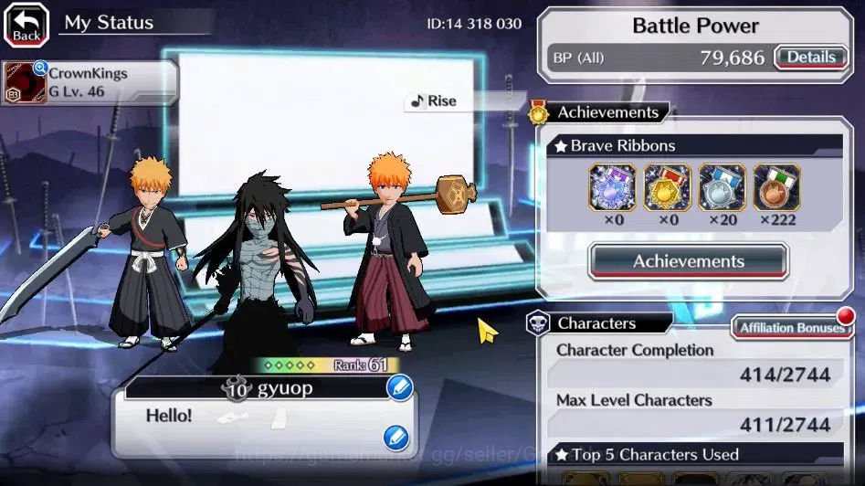 Bleach: Brave Souls Accounts [GLOBAL]20K Orbs+Fresh All Story|Ichigo 9th Aniv,H image 2
