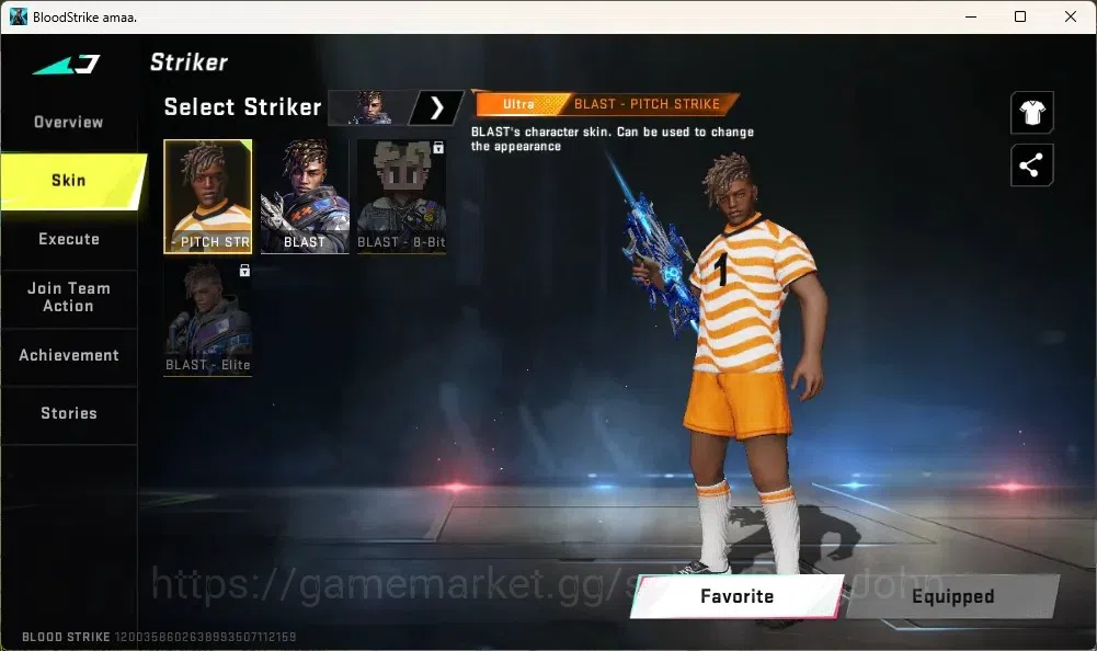 Blood Strike Accounts Collab Skin ASIA |1 Evo P90-Maestro| 2 ETERNAL GUN: AUG Empyrean, OBZ95 Whisper|1 Eternal Striker 13