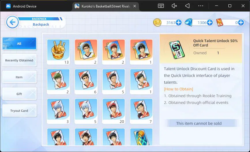 Kuroko's Basketball Street Rivals Accounts SEA|SV19|Lv 24|DM 1306|Tetsuya Kuroko A2,Zone Taig image 3