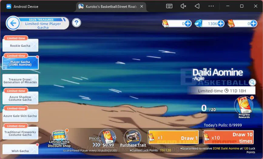 Kuroko's Basketball Street Rivals Accounts SEA|SV19|Lv 24|DM 1306|Tetsuya Kuroko A2,Zone Taig image 5
