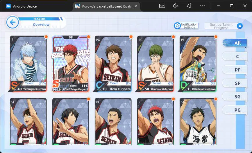 Kuroko's Basketball Street Rivals Accounts SEA|SV19|Lv 24|DM 1306|Tetsuya Kuroko A2,Zone Taig image 6