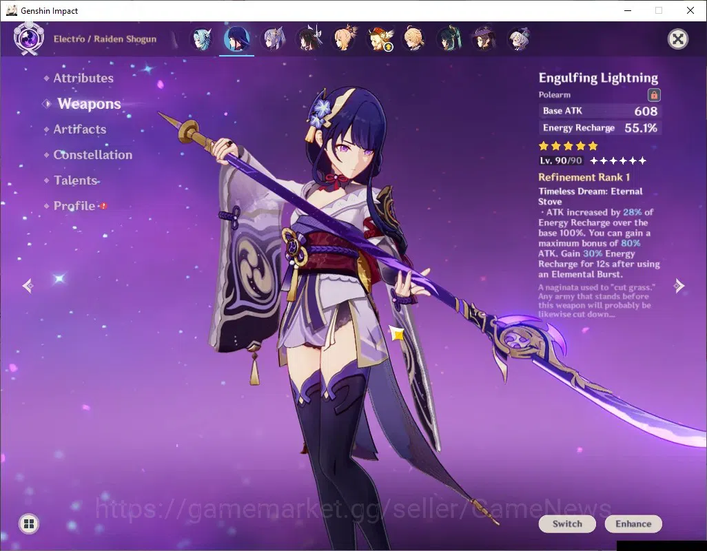 Genshin Impact Accounts ASIA|AR 60|EulaC6+Sign+PremTeam|13Limited+13(*5Wep image 10