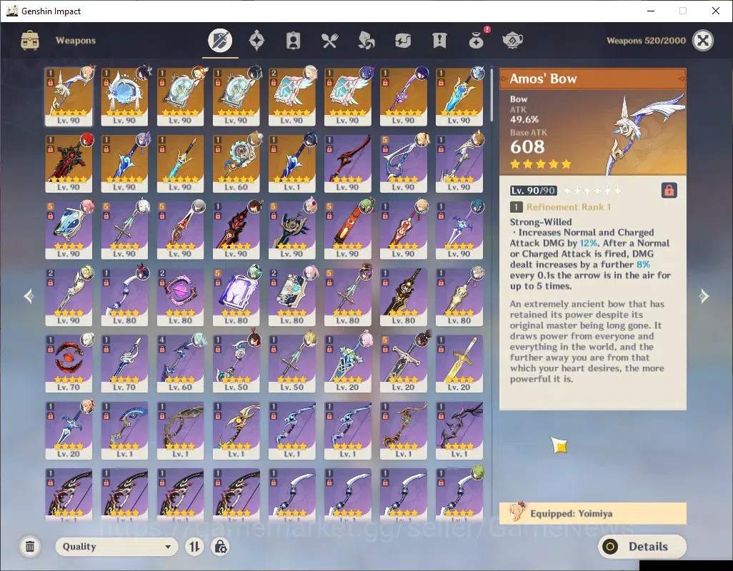 Genshin Impact Accounts ASIA|AR 60|EulaC6+Sign+PremTeam|13Limited+13(*5Wep image 12