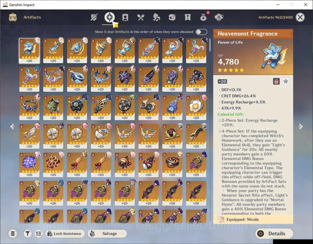 Genshin Impact Accounts ASIA|AR 60|EulaC6+Sign+PremTeam|13Limited+13(*5Wep image 13