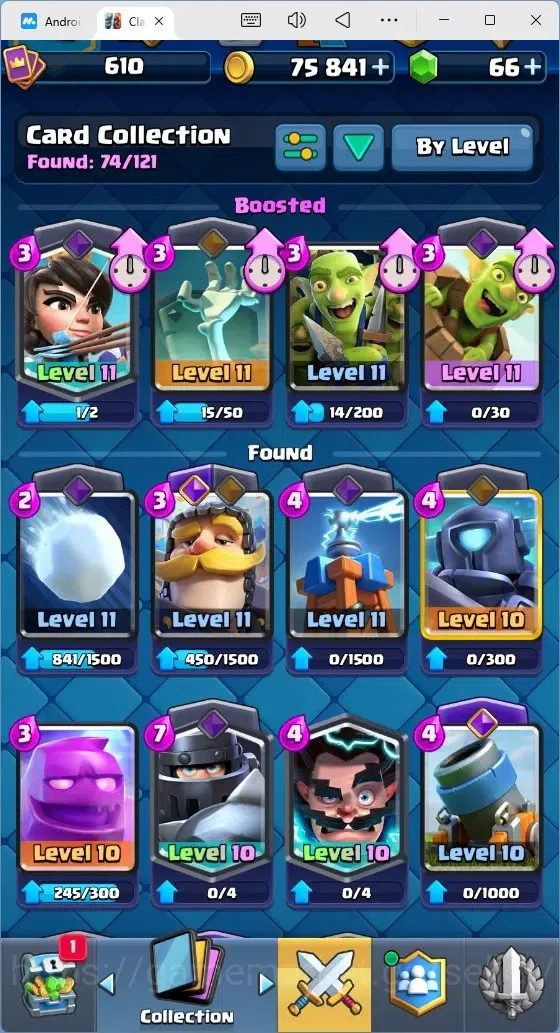 Clash Royale Accounts Mobile |Trophy 8592|4 EVO Cards|1 Hero Card|66 Gem image 3
