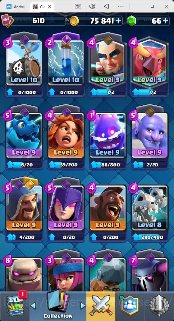 Clash Royale Accounts Mobile |Trophy 8592|4 EVO Cards|1 Hero Card|66 Gem image 4