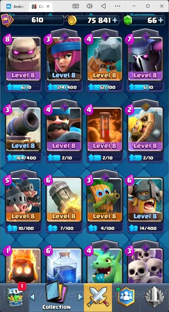 Clash Royale Accounts Mobile |Trophy 8592|4 EVO Cards|1 Hero Card|66 Gem image 5