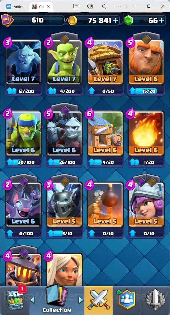 Clash Royale Accounts Mobile |Trophy 8592|4 EVO Cards|1 Hero Card|66 Gem image 8