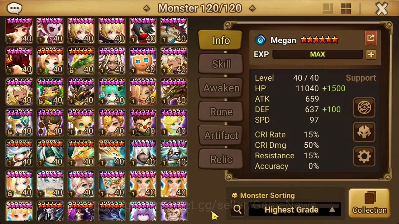 Summoners War: Sky Arena Accounts End-Game ASIA Lv 100|2 LD[Sukuna,Bella]|47 Total NB5[Ereshion,Fushiguro,Oliver,Etc]+139 11