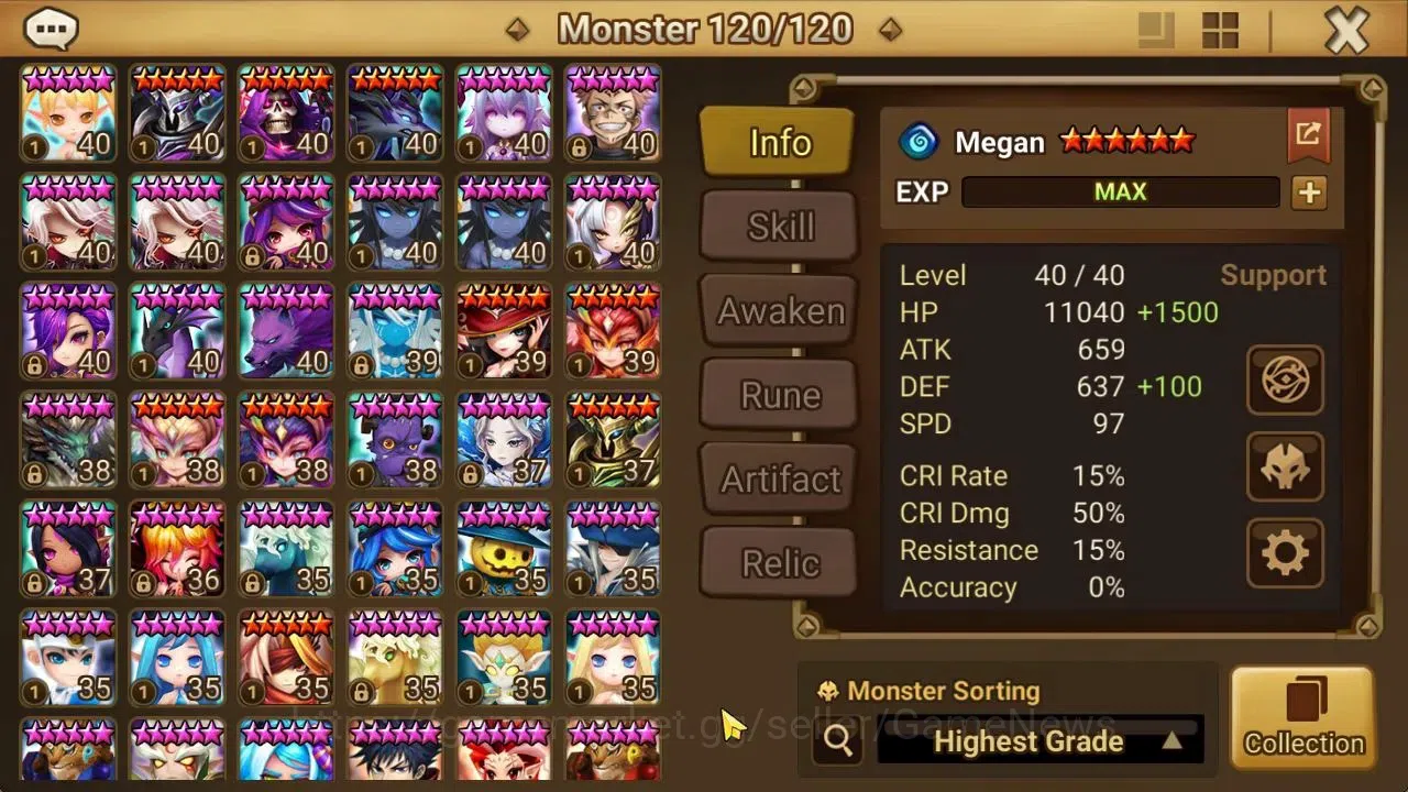 Summoners War: Sky Arena Accounts End-Game ASIA Lv 100|2 LD[Sukuna,Bella]|47 Total NB5[Ereshion,Fushiguro,Oliver,Etc]+139 12