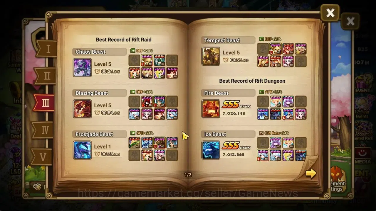Summoners War: Sky Arena Accounts End-Game ASIA Lv 100|2 LD[Sukuna,Bella]|47 Total NB5[Ereshion,Fushiguro,Oliver,Etc]+139 5