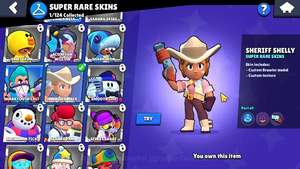 Brawl Stars Accounts 1003 Trophy|17 Brawlers 2 Max Lvl [Barley,Shelly]|10 Skins|1 Legend Skins [Paper Cordelius] 1 Epic|CN 10