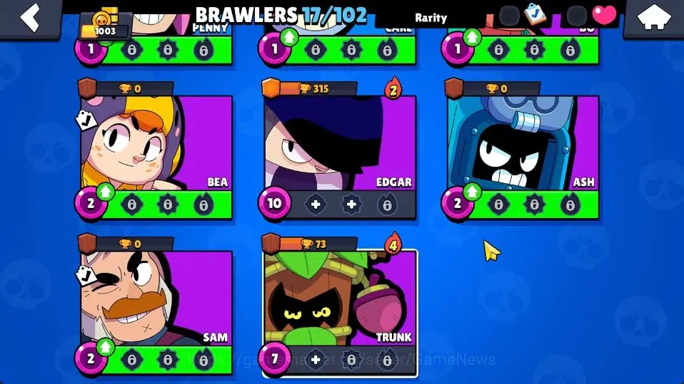 Brawl Stars Accounts 1003 Trophy|17 Brawlers 2 Max Lvl [Barley,Shelly]|10 Skins|1 Legend Skins [Paper Cordelius] 1 Epic|CN 6