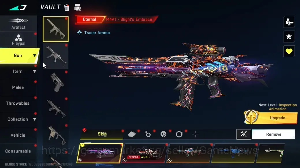 Blood Strike Accounts High-End Asia|5 Eternal M4A1 Blight Lv3,KAG-6 Dynamite Lv3,P90 Empyre Lv3,AUG Empy Lv2,etc|11 1