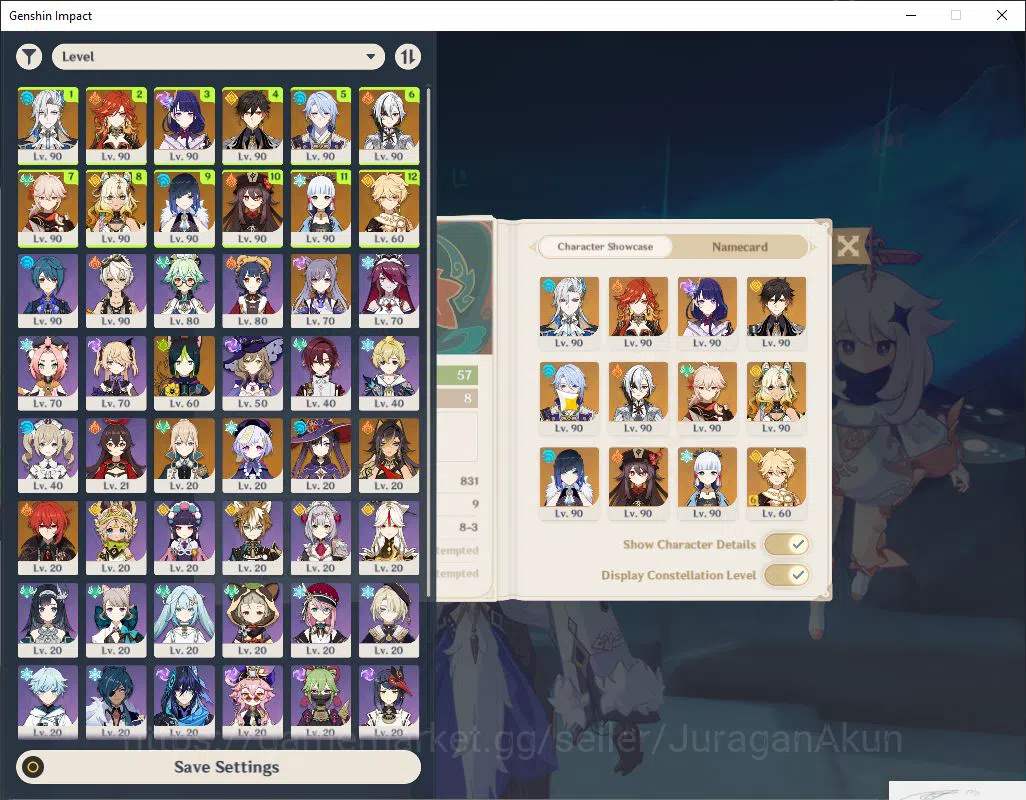 Genshin Impact Accounts ASIA|AR57|10 Limited +6(5*Weapon)(Yelan,Hu tao,Arl image 2