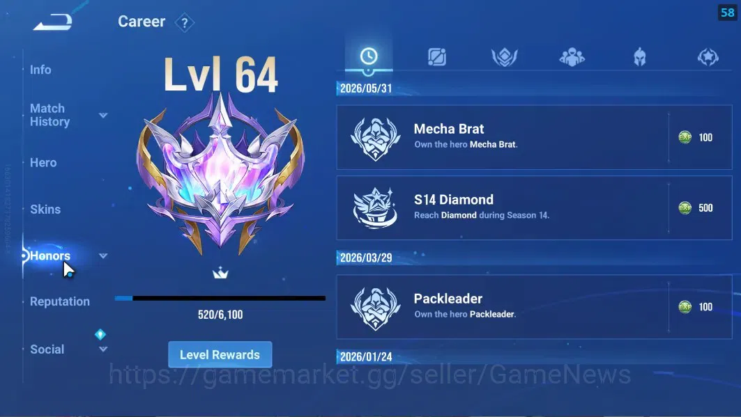Honor of Kings Accounts Hero 44 Skin 38|2 Legend Lam & Lady Sun,Grandmaste image 7