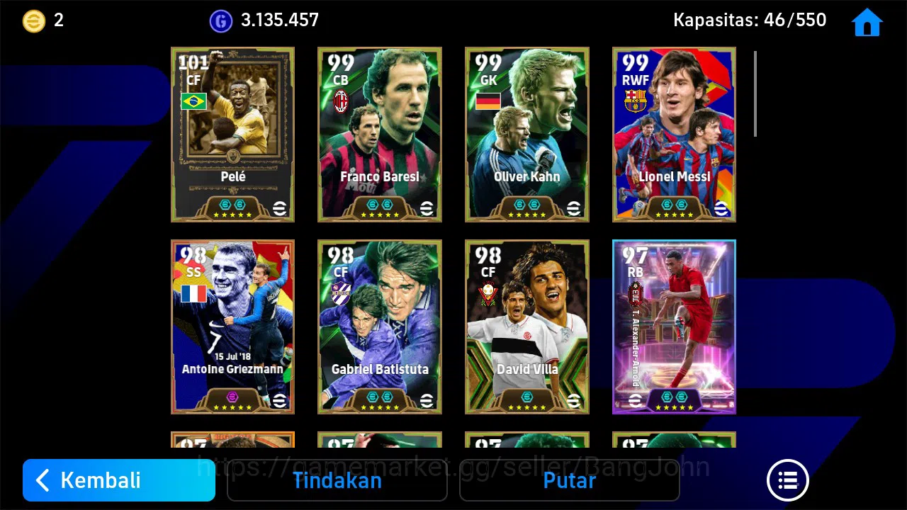 eFootball Accounts Android PWR 3208 | Pele Epic DB, O. Romeny ST, Ney image 6