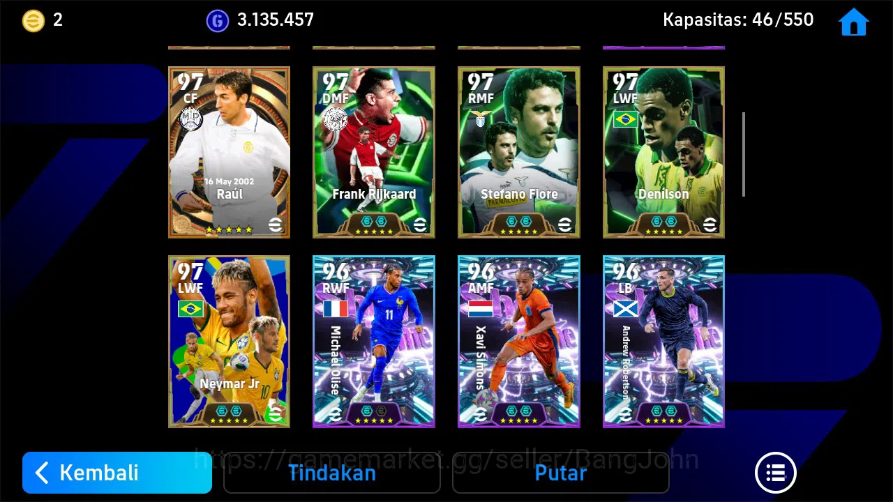 eFootball Accounts Android PWR 3208 | Pele Epic DB, O. Romeny ST, Ney image 7
