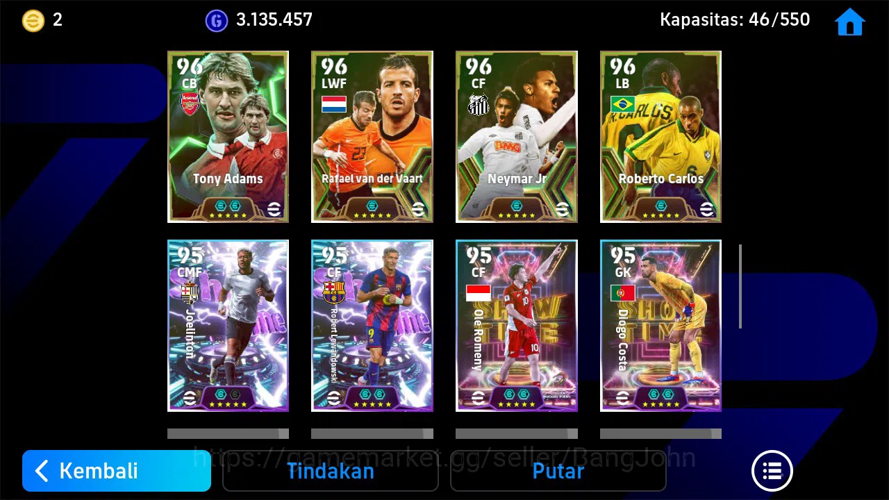 eFootball Accounts Android PWR 3208 | Pele Epic DB, O. Romeny ST, Ney image 9
