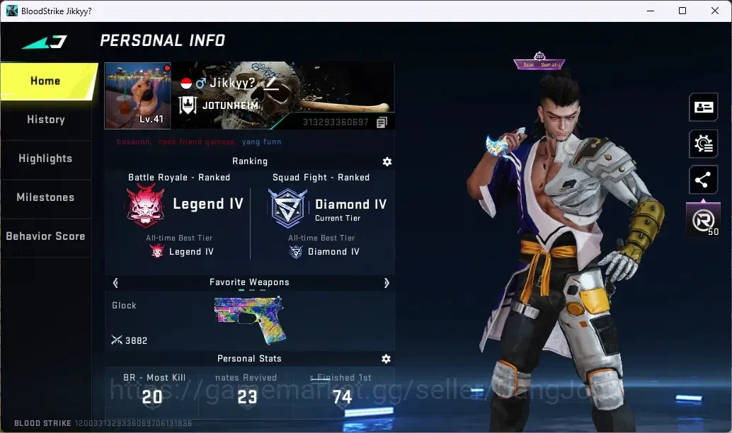 Blood Strike Accounts ASIA | 1 ETERNAL: Desert Eagle-Scorpius | 2 TR Gun image 1