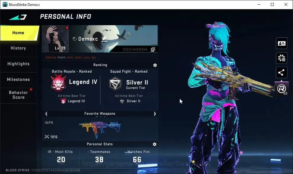 Blood Strike Accounts ASIA|2 ETERNAL[M4A1-Blight Lv3,DEagle]|Collab TokR image 2