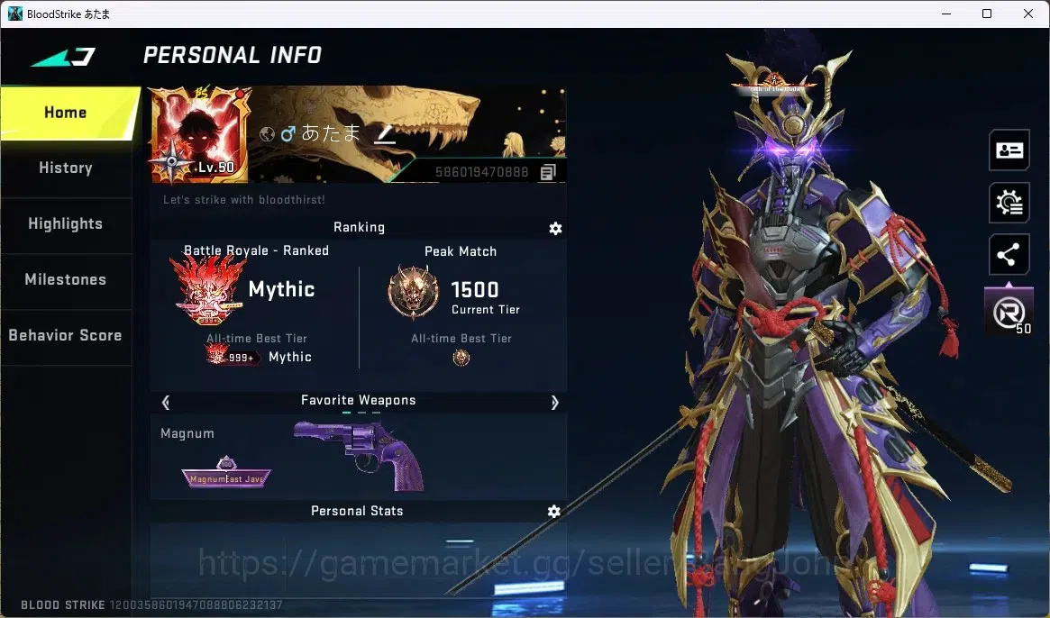 Blood Strike Accounts ASIA | ETERNAL ZERO-ODASHADOW| 4 COLLAB GUN |ULTRA image 1