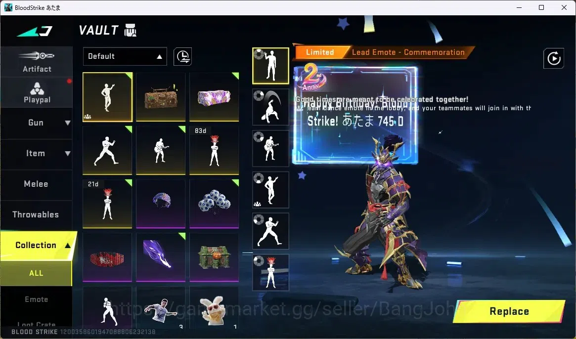 Blood Strike Accounts ASIA | ETERNAL ZERO-ODASHADOW| 4 COLLAB GUN |ULTRA image 11