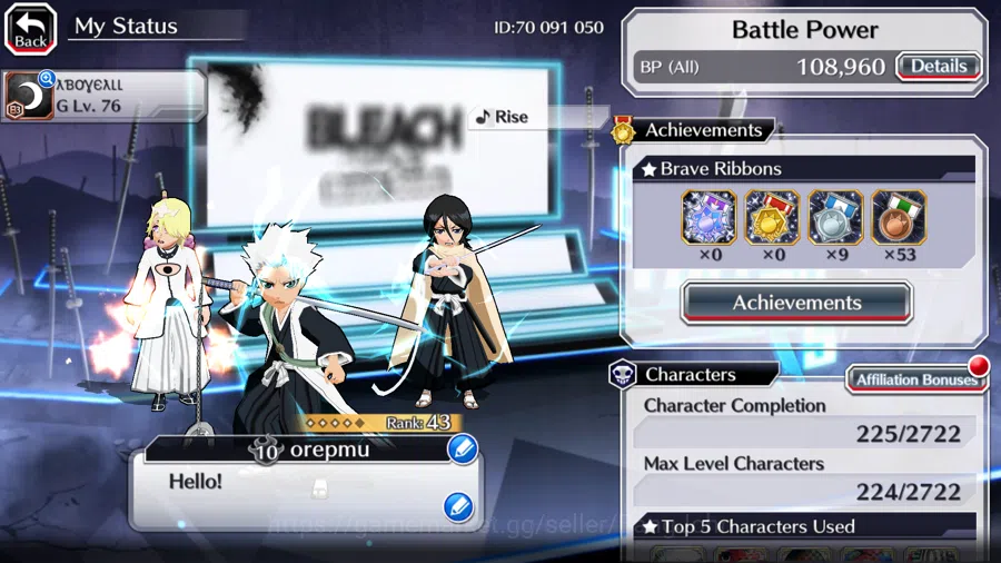 Bleach: Brave Souls Accounts GLOBAL]11K Orb+Fresh All Story|Wonderweis,KonPoolG image 2