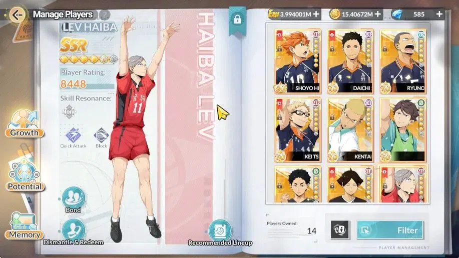HAIKYU!! FLY HIGH Accounts SEA Lvl 59|5 SP [(Bokuto+Memo,Kuroo,Ushijima,Oikaw image 3