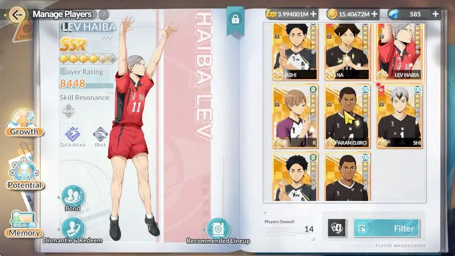 HAIKYU!! FLY HIGH Accounts SEA Lvl 59|5 SP [(Bokuto+Memo,Kuroo,Ushijima,Oikaw image 4