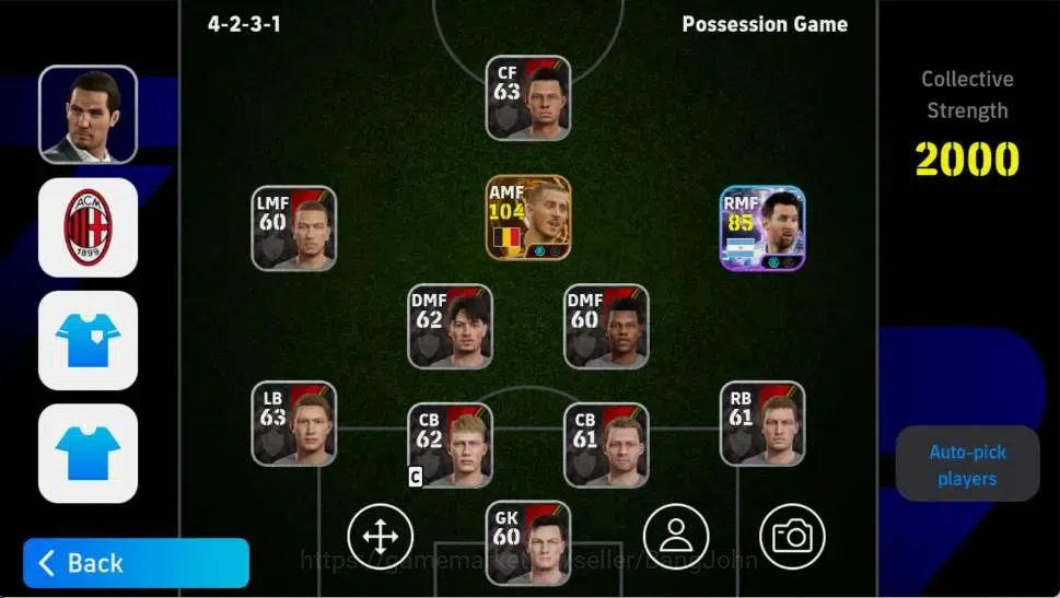 eFootball Accounts Android|PW 2000 | Eden Hazard BigTime, Lionel Mess image 3